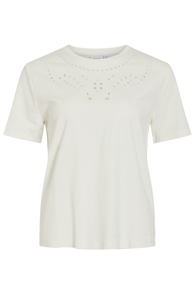 VIPAVIA EMB O-NECK S/S TOP/PB 14108964 Snow White